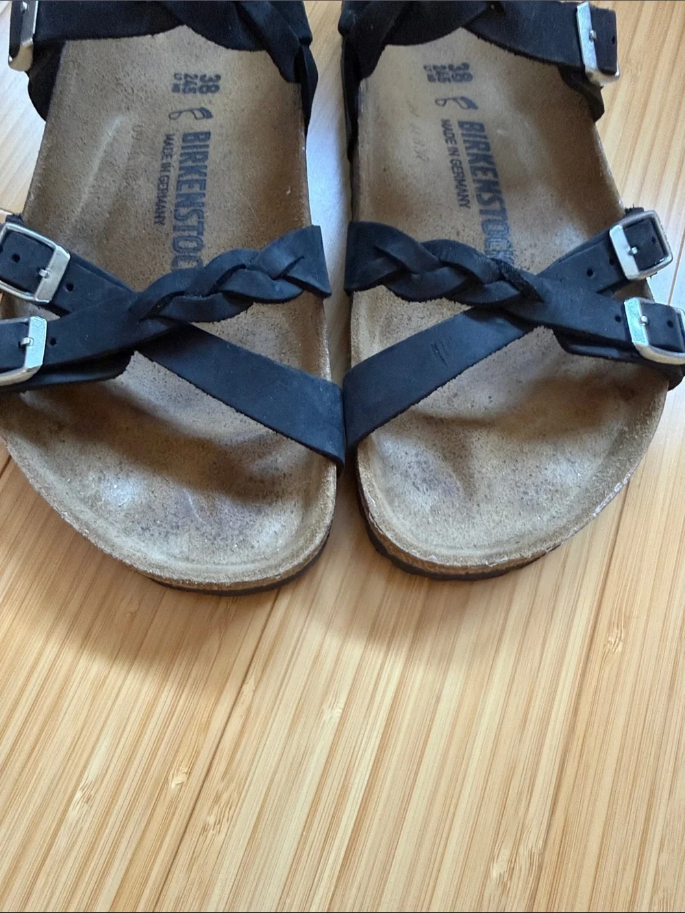 Birkenstock Franca Braided black leather sandals 38